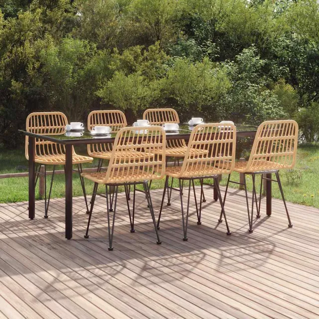 vidaXL 7-delige Tuinset poly rattan bruin, foto 2