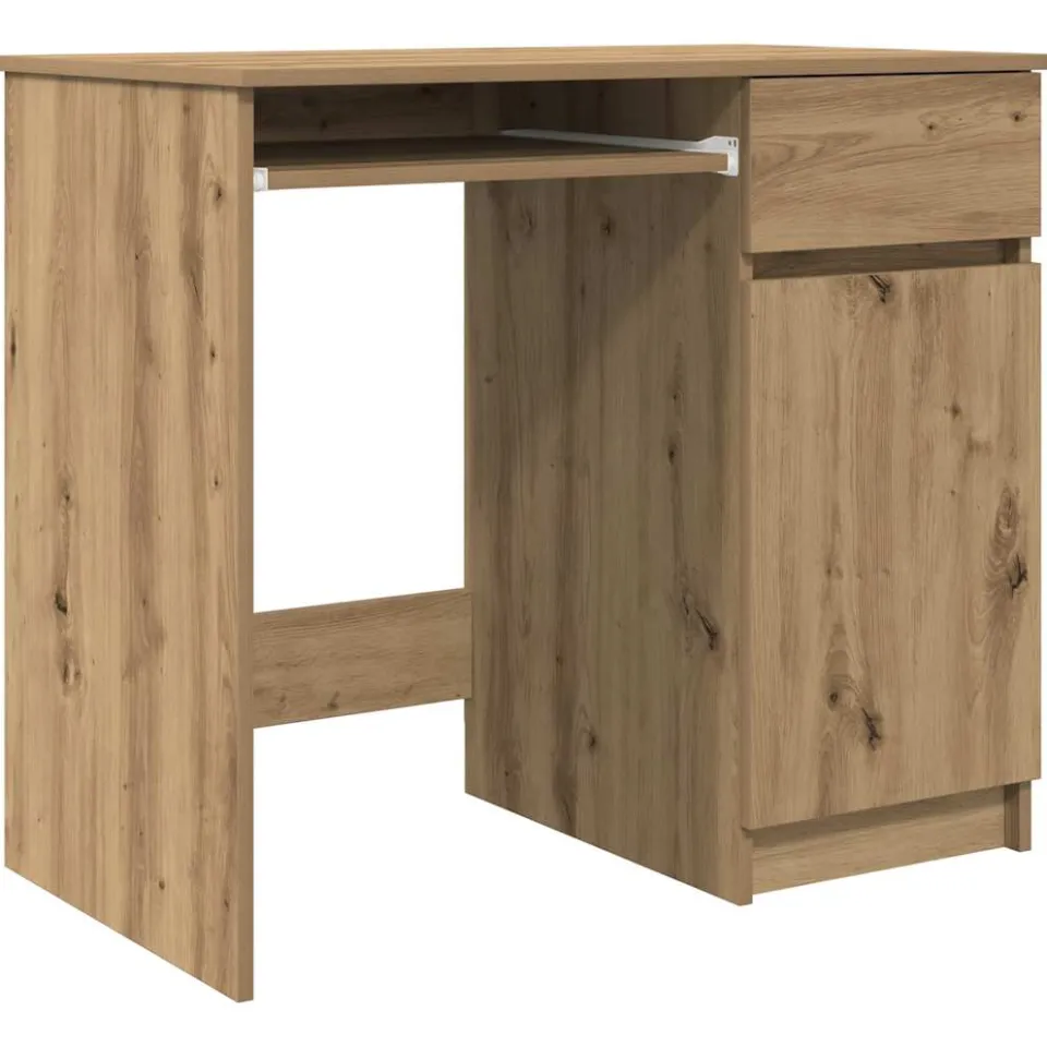 vidaXL Bureau ambachtelijk 86x49x76 cm spaanplaat eikenkleurig Bruin