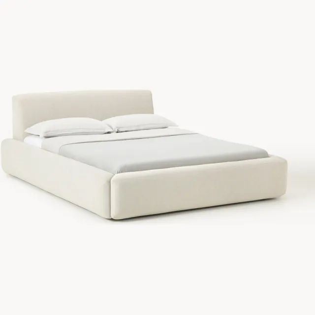 Westwing Collection Gestoffeerd bed Melva Beige
