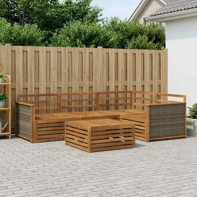 vidaXL Buiten bankenset 5 st 4-zits Naturel Massief Acaciahout