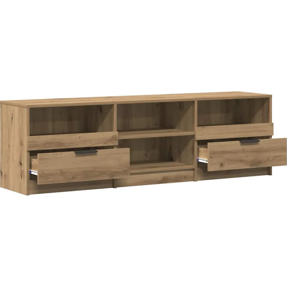 vidaXL Tv-meubel 150x33,5x45 cm bewerkt hout artisanaal eikenkleur Bruin