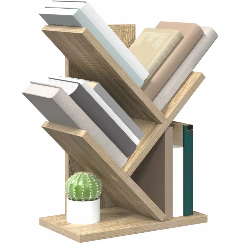 vidaXL Boomvormige boekenplank met 3 planken 30 x 18 x 40 cm Bruin