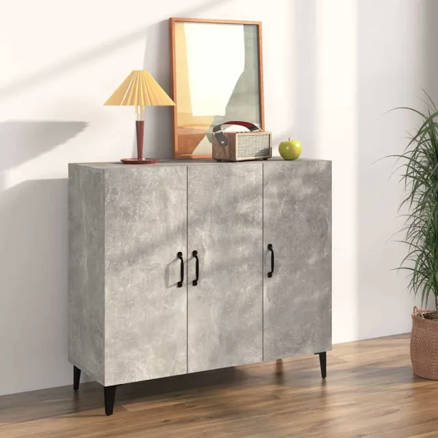 vidaXL Dressoir 90x34x80 cm bewerkt hout betongrijs grijs, foto 2