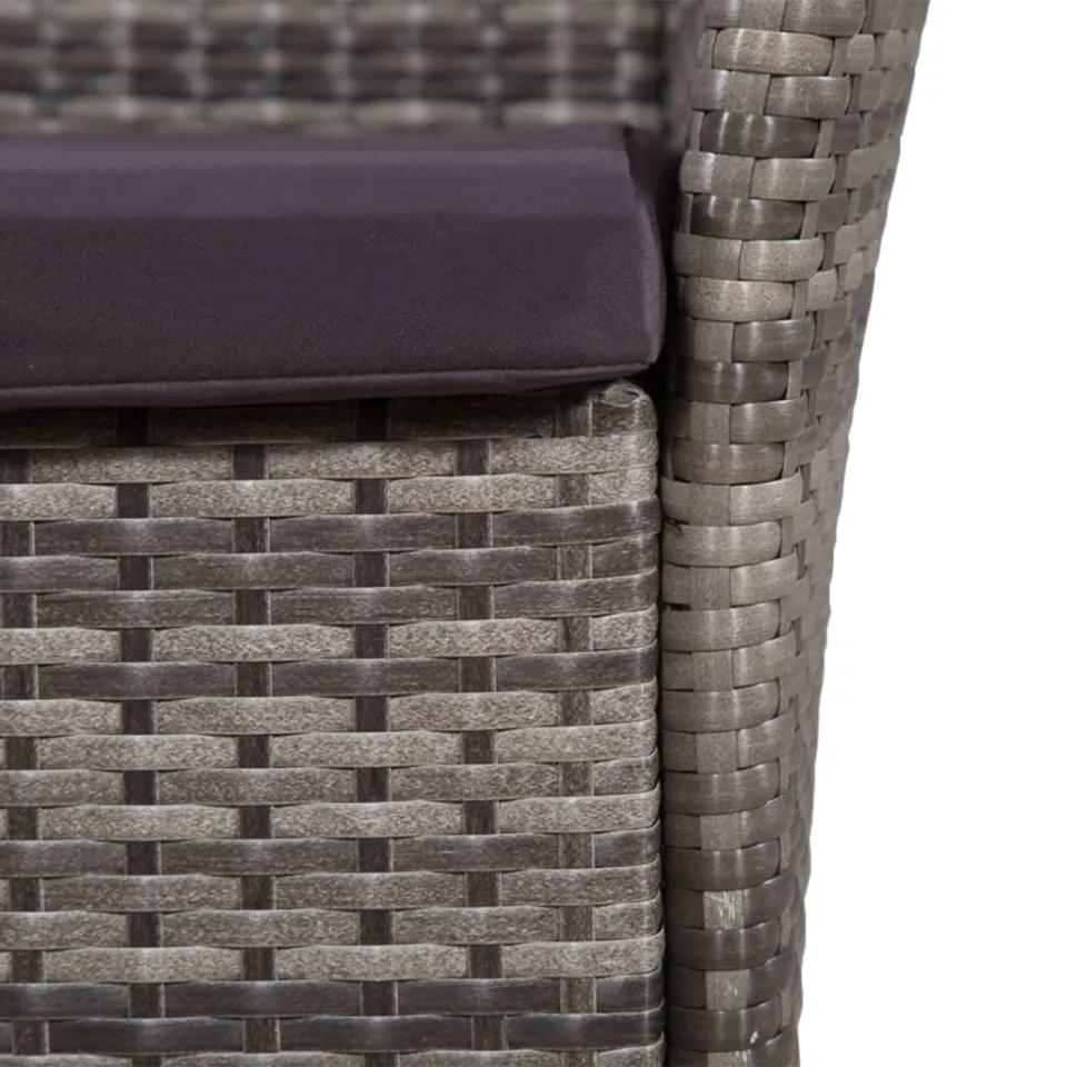 vidaXL 3-delige Bistroset poly rattan grijs, foto 4