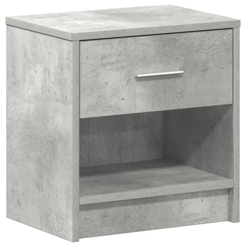 vidaXL Nachtkastje met lade 39x28x41 cm betongrijs bruin, foto 3