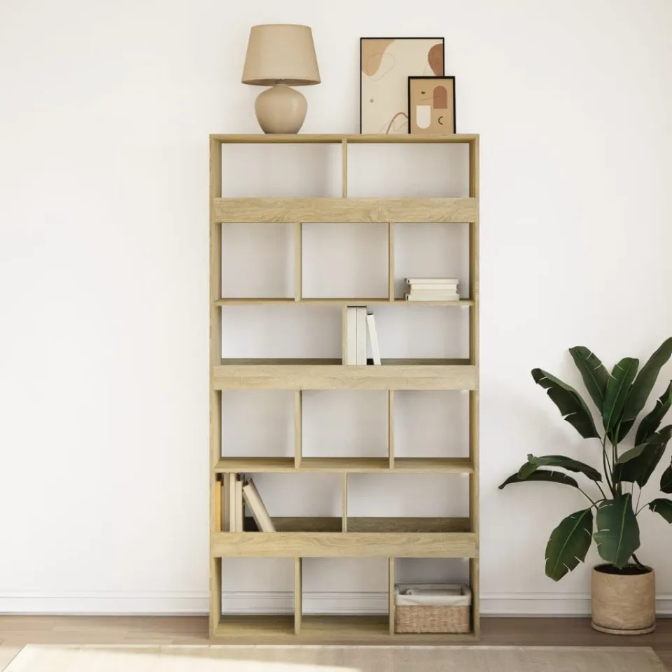 vidaXL Boekenkast 100x33x187,5 cm bewerkt hout sonoma eikenkleurig, foto 3