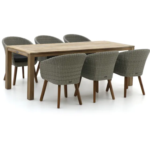 Intenso Furniture Intenso Tropea/ROUGH-S 220cm dining tuinset 7-delig Bruin