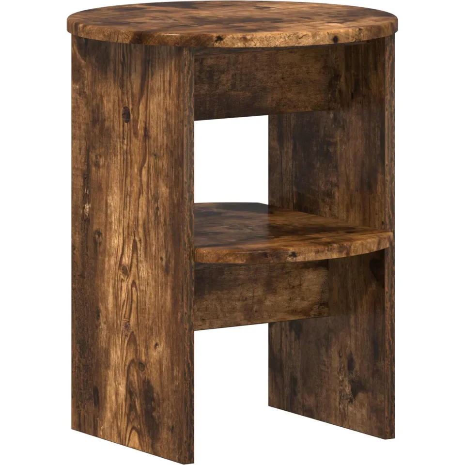 vidaXL Bijzetkast Gerookte Eik Ø40 x 50 cm Geconstrueerd hout bruin, foto 3