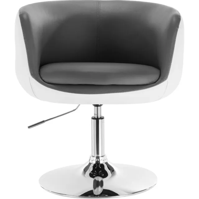 Dripio Barkruk Industrial Wit - Barkrukken set van 1 - Barstoel Kruk - Barstoelen met rugleuning - Keukenstoel - In hoogte verstelbaar - Kunstleer