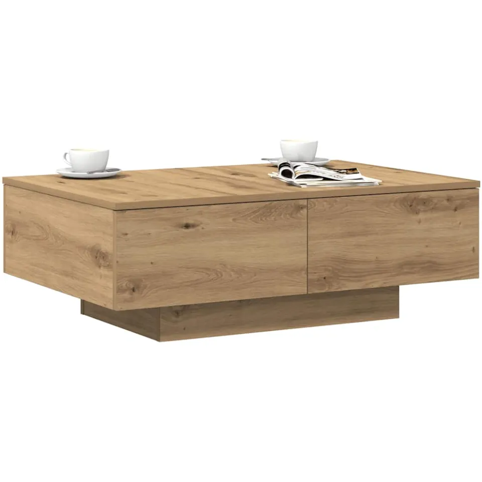 vidaXL Salontafel 90x60x31 cm bewerkt hout artisanaal eikenkleurig Bruin