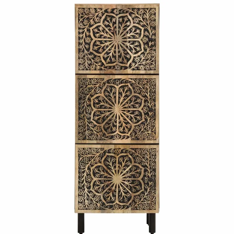 vidaXL Bijzetkast 40x33x110 cm massief mangohout bruin, foto 3
