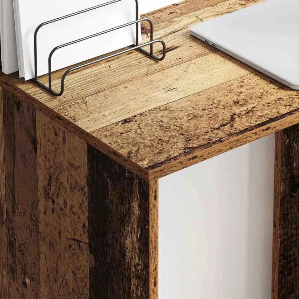 vidaXL Bureau Oud Hout 78,5 x 37 x 154,5 cm Bewerkt hout bruin, foto 3