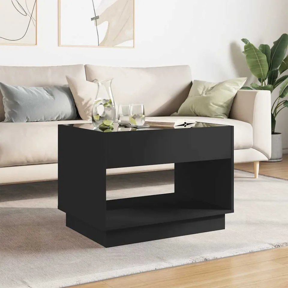 vidaXL Salontafel met Infinity LED 70x50x50 cm zwart, foto 3