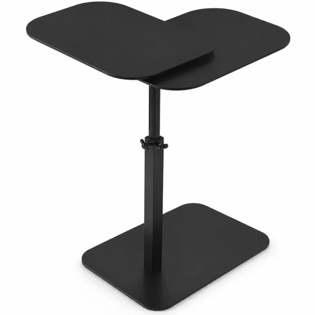 HOERFURIY C-Vormige Bijzettafel Verstelbaar - 360° Draaibare Laptoptafel Zwart