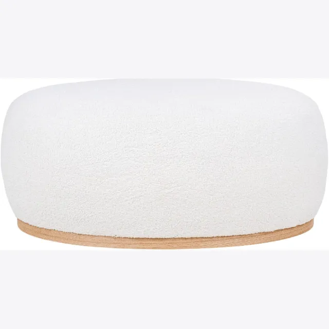 Nest of Nora Poef bouclé teddy - Voetenbank hocker 54.5x88.5x36 cm - Wit