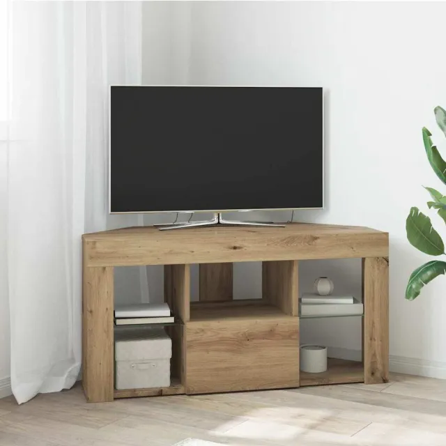 vidaXL Hoek LED TV Kast 100 x 40 x 50 cm Artisan Eiken Bewerkt hout Bruin