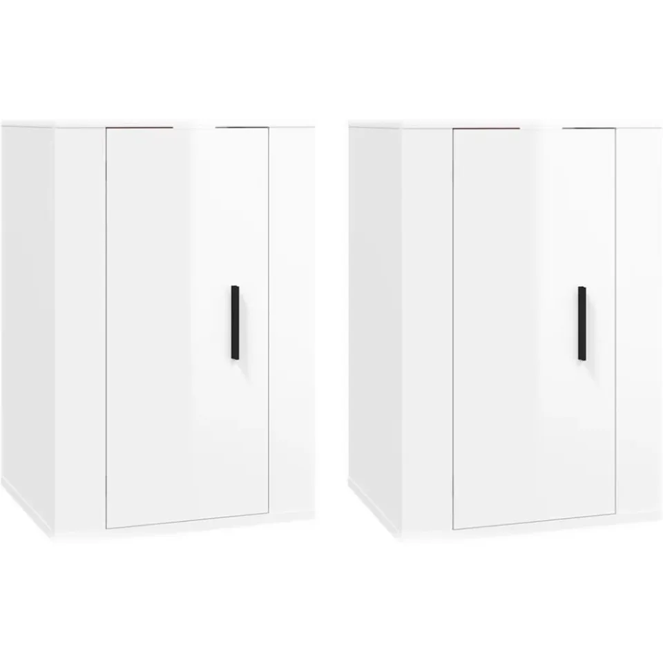 vidaXL Tv-wandmeubels 2 st 40x34,5x60 cm hoogglans wit, foto 3