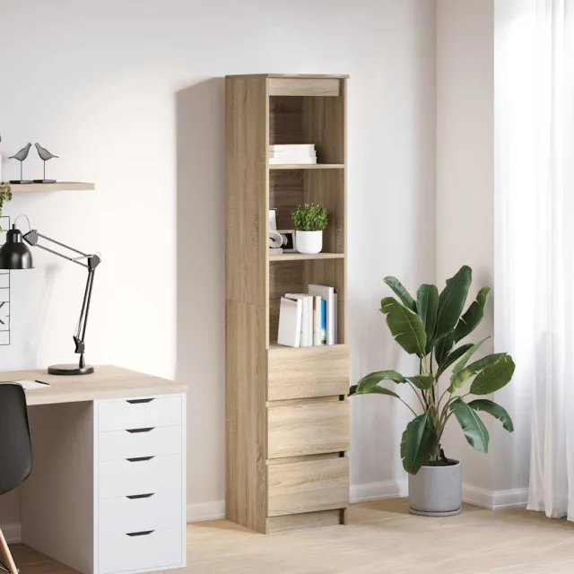 vidaXL Highboard 37,5x35x180 cm spaanplaat sonoma eikenkleurig Bruin