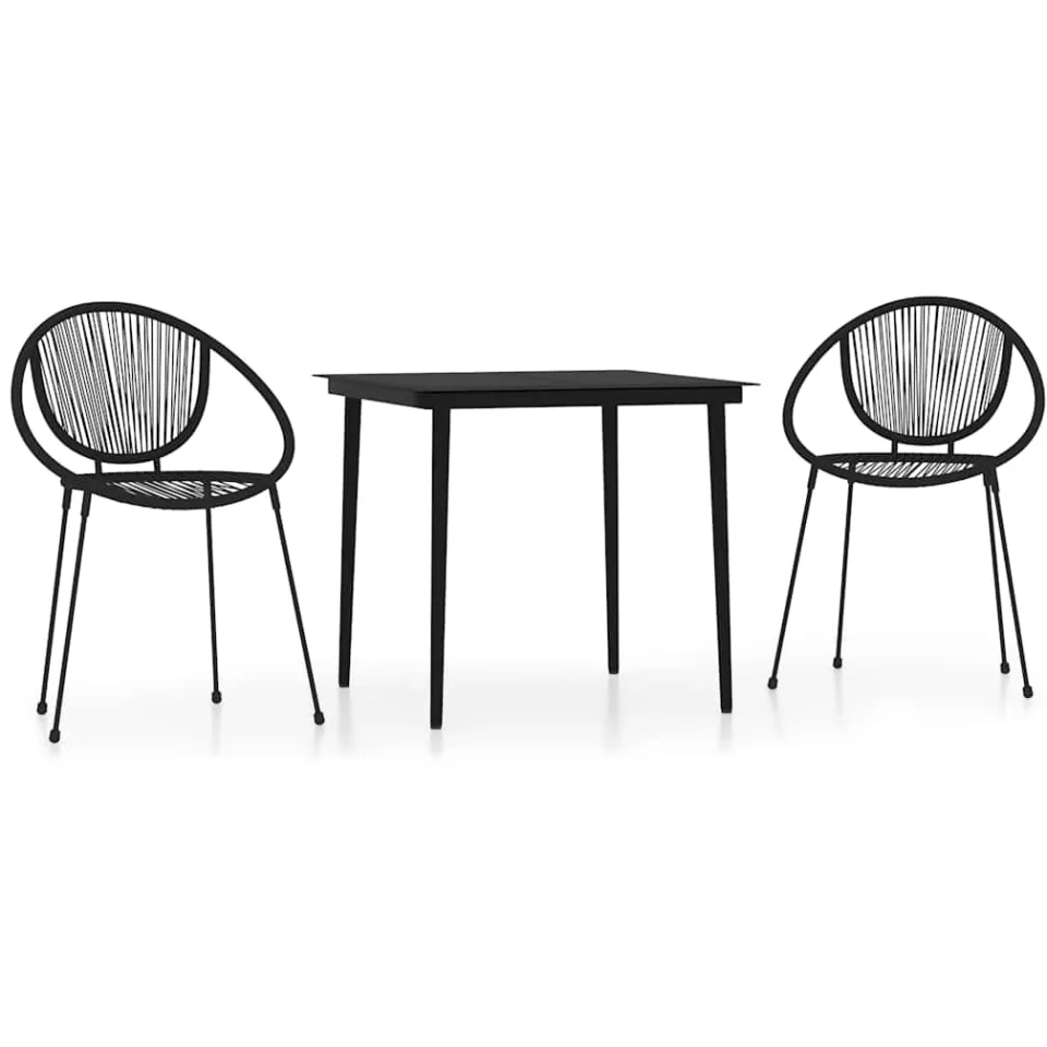 vidaXL 3-delige Tuinset zwart, foto 3