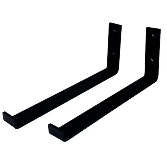 Wovar Plankdrager Zwart Industrieel Hangend 15 x 35 cm | Set 2 Stuks ZwartZwart