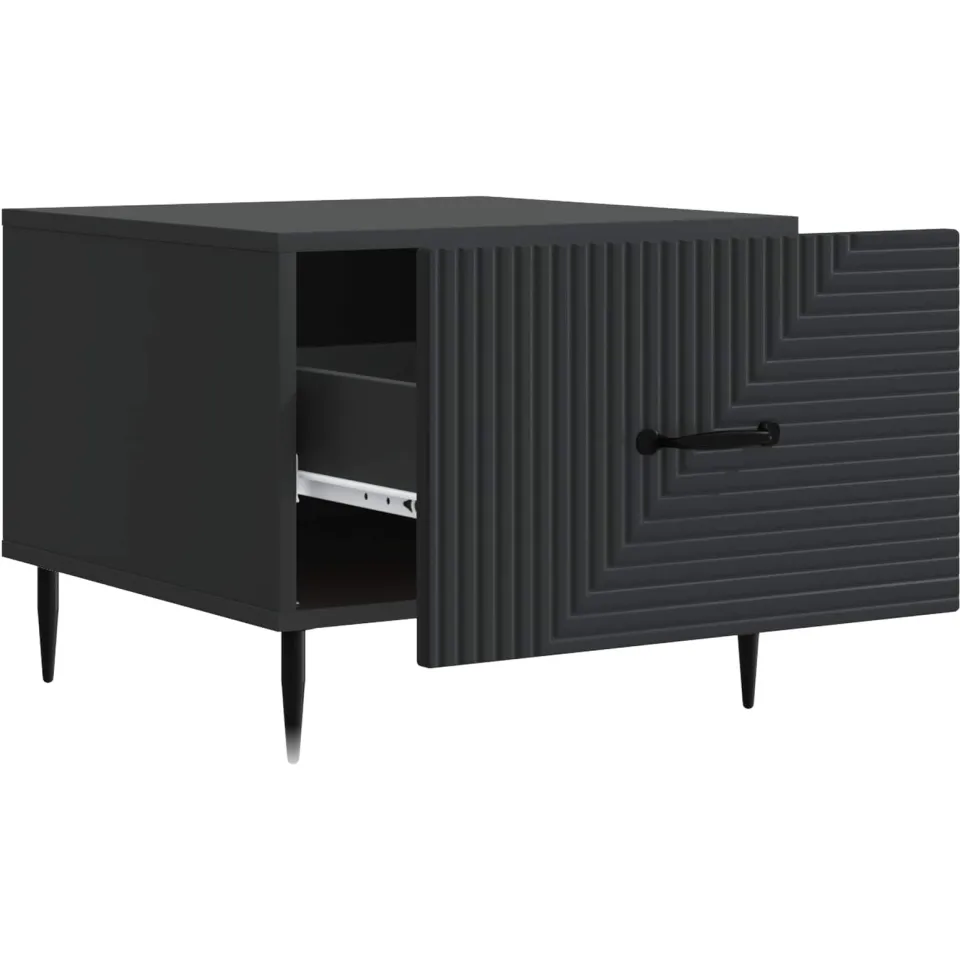 vidaXL Salontafel met lade Zwart 49 x 50 x 40 cm Bewerkt hout, foto 4