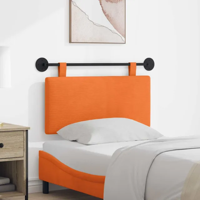 vidaXL Hangend hoofdbord Katoen Stof Oranje