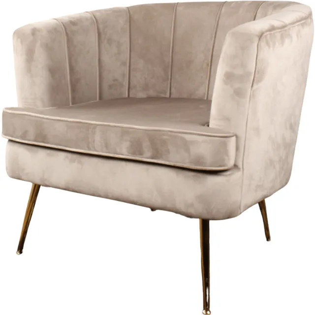 DS4U Norah fauteuil velvet champagne/taupe