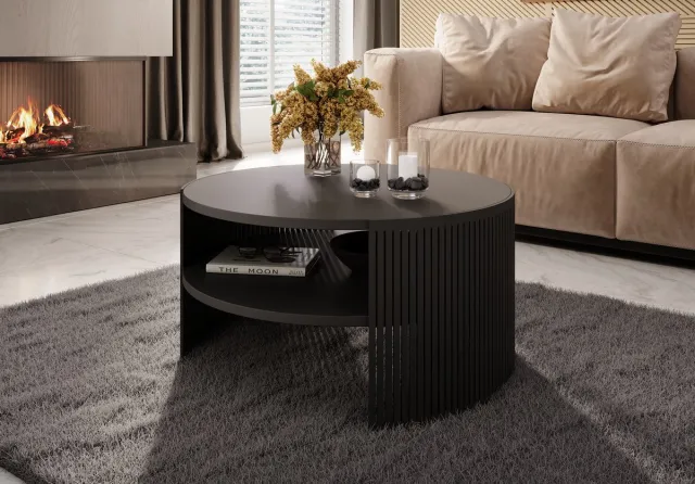 MEUBELLA Salontafel Fender - Zwart - 75 cm