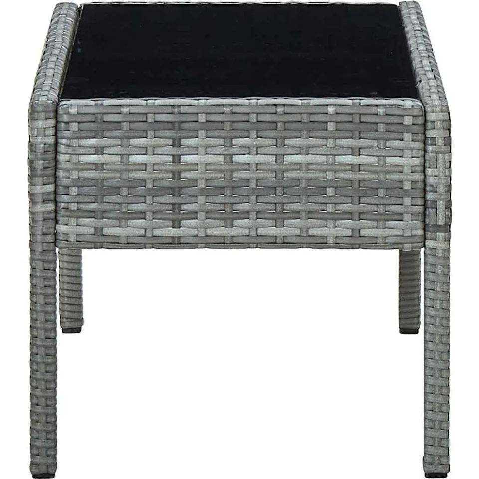 vidaXL Tuintafel 75x40x37 cm poly rattan grijs, foto 3