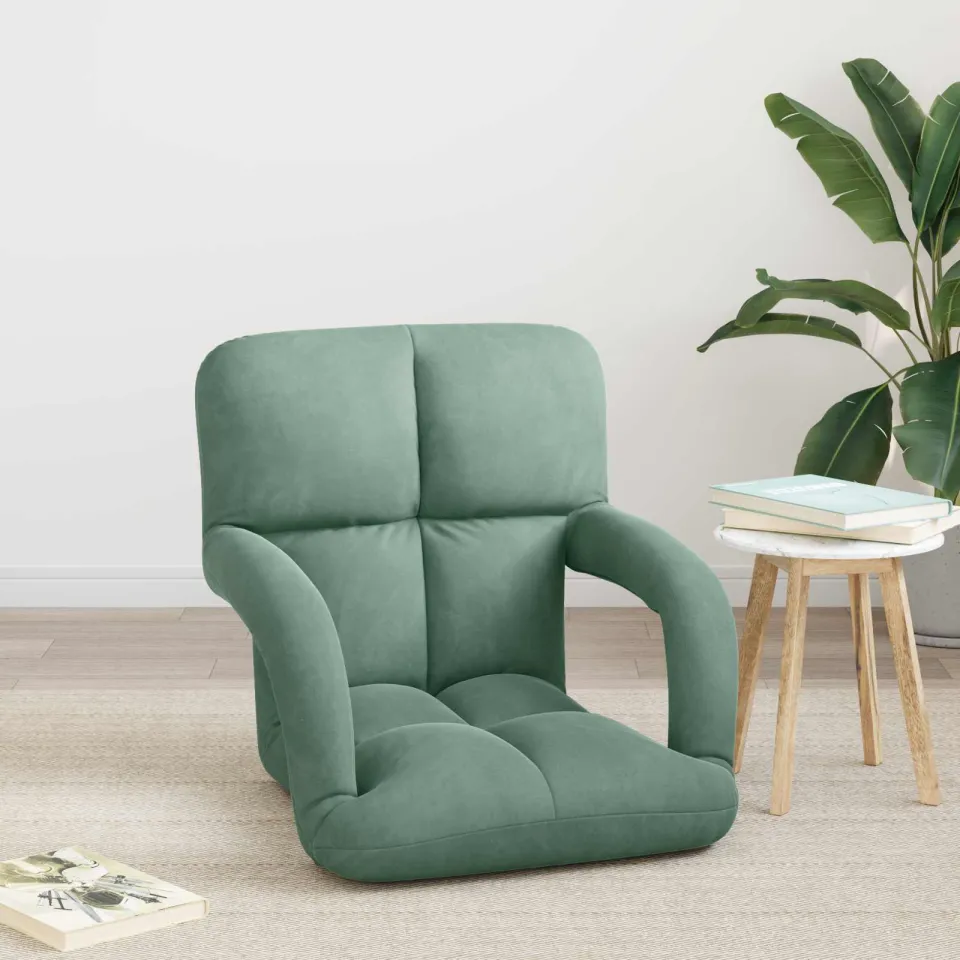 vidaXL Verstelbare vlo stoelen Zeegroen Fluweel groen, foto 3