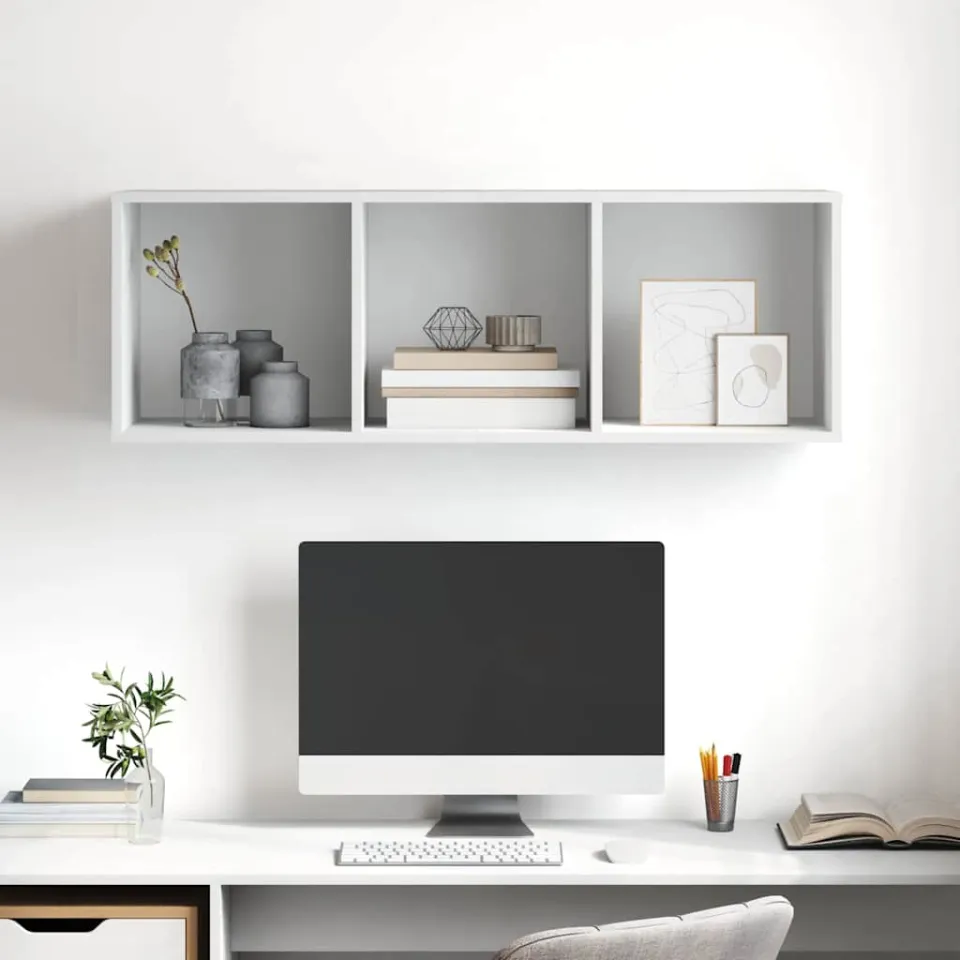 vidaXL Tv-wandmeubel 37x37x107 cm bewerkt hout wit, foto 3