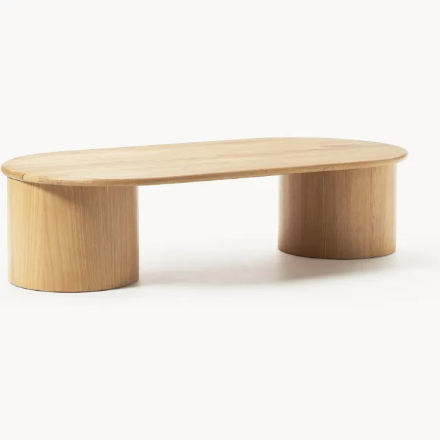 Westwing Collection Ovale salontafel Didi van eikenhout Bruin