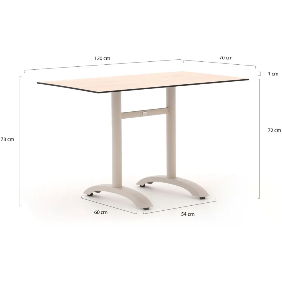 Manifesto Furniture Manifesto Belpasso/Lisio 120cm dining tuinset 5-delig stapelbaar bruin, foto 3