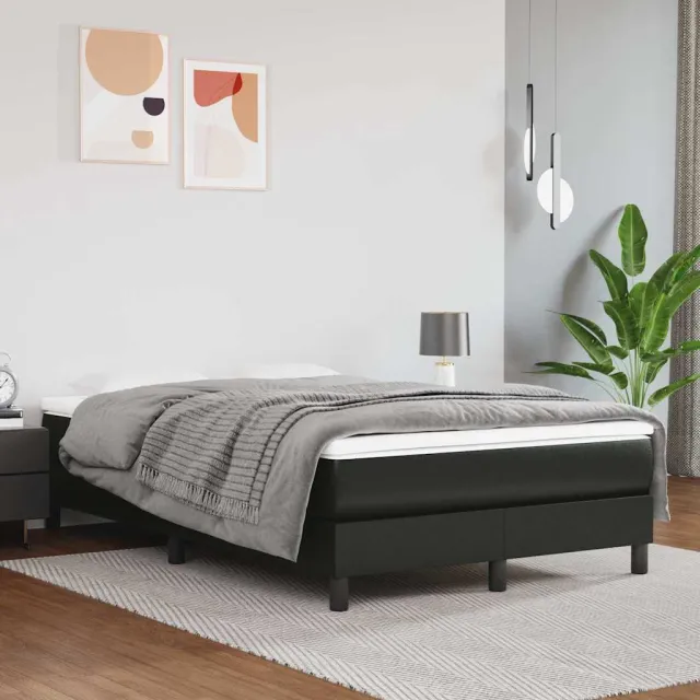 vidaXL Pocketveringmatras medium 120x200x20 cm kunstleer zwart