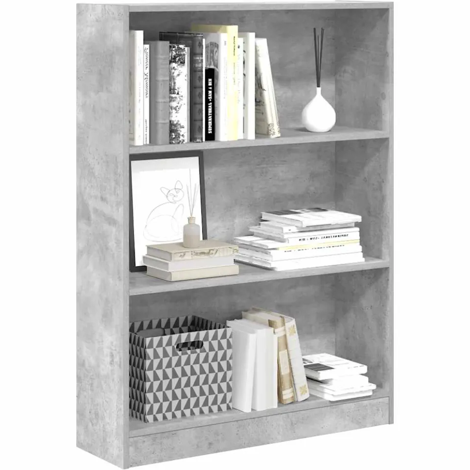vidaXL Boekenkast 80x24x109 cm bewerkt hout betongrijs