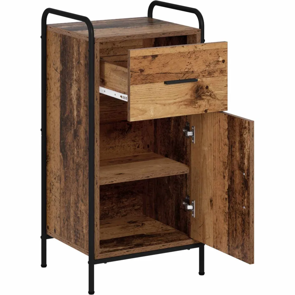 vidaXL Dressoir Oud hout 97 x 33 x 81 cm Bewerkt hout Bruin