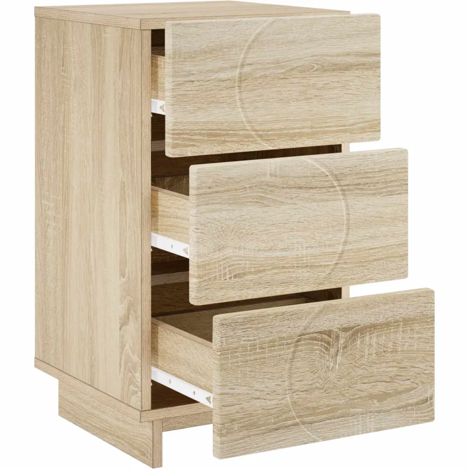vidaXL Nachtkastje Sonoma Eiken 33,5 x 34,5 x 60 cm Bewerkt hout