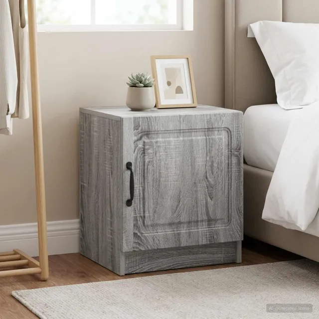 vidaXL Nachtkastje 2 st Grijs sonoma 43 x 34,5 x 47 cm Bewerkt hout, foto 2