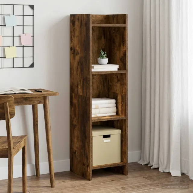 vidaXL Boekenkast Gerookt eiken 30 x 30 x 111 cm Bewerkt hout Bruin