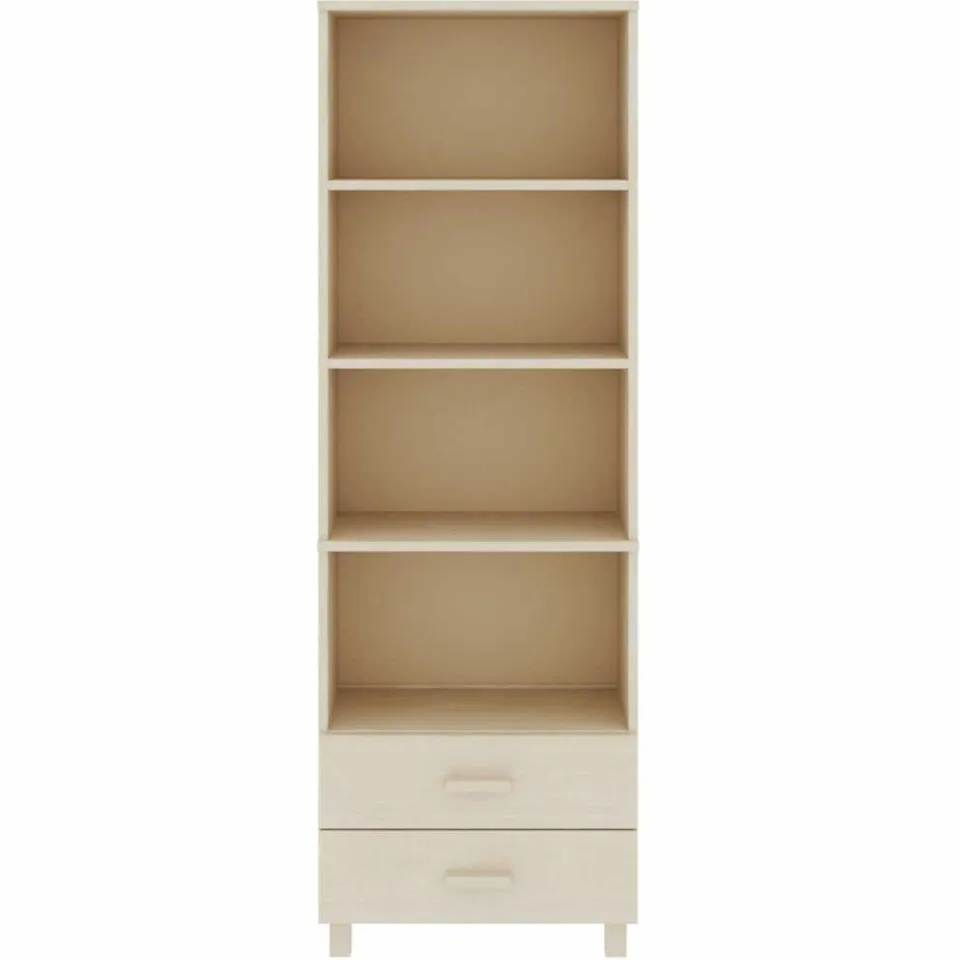 vidaXL Hoge kast HAMAR 60x35x180 cm massief grenenhout honingbruin bruin, foto 3