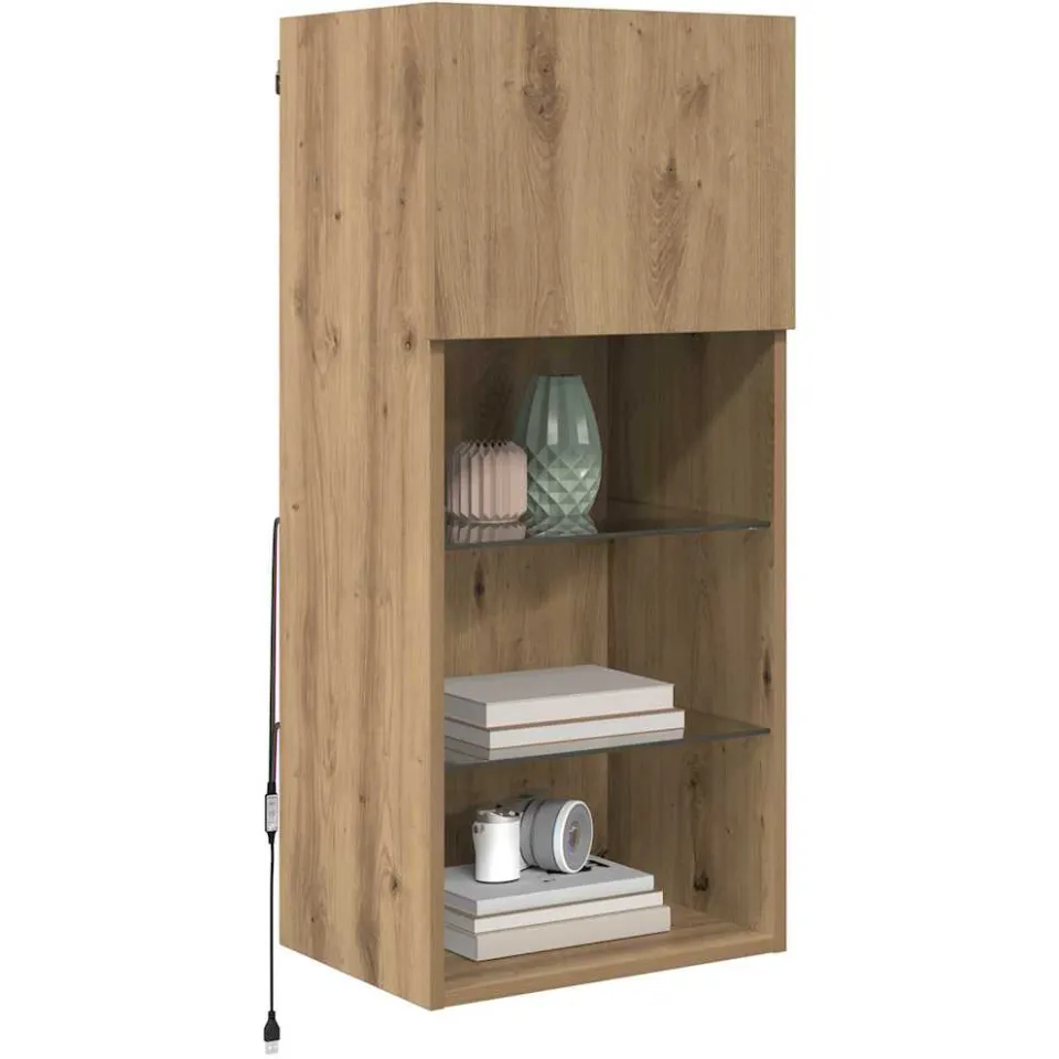 vidaXL Wandgemonteerde TV-kasten 2 st Artisan Eiken Bewerkt hout Bruin