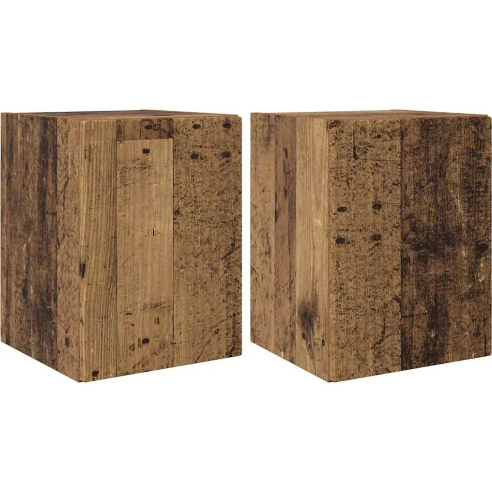 vidaXL TV Wandkast 2 st Oud Hout Bewerkt hout bruin, foto 3