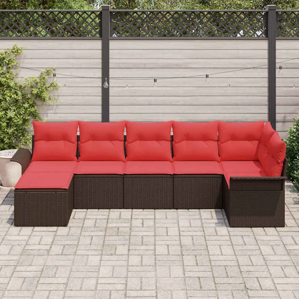 vidaXL Tuin Sofa Set Bruin poly rattan, foto 3
