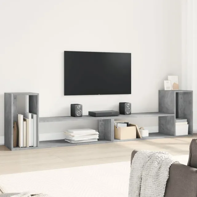 vidaXL Tv-meubelen 2 st 100x30x50 cm bewerkt hout betongrijs grijs, foto 2