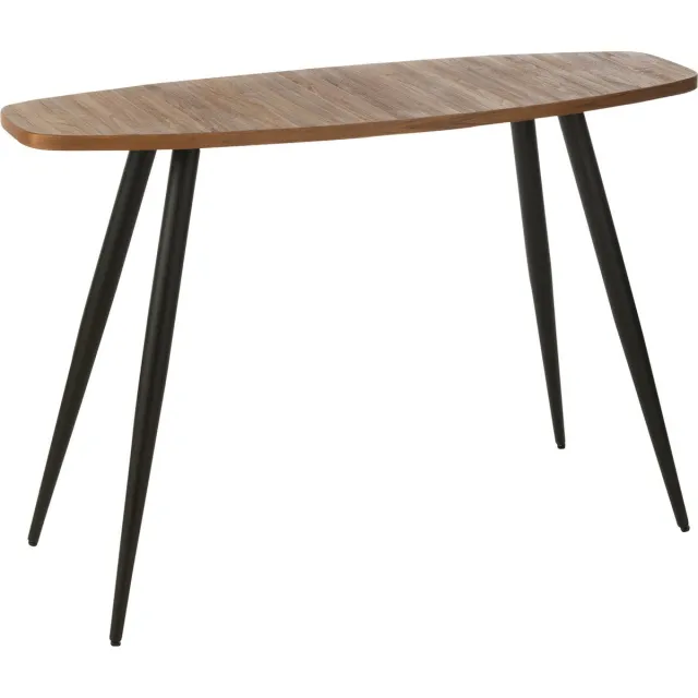 J-Line console Ovaal - gerecycleerd hout - naturel