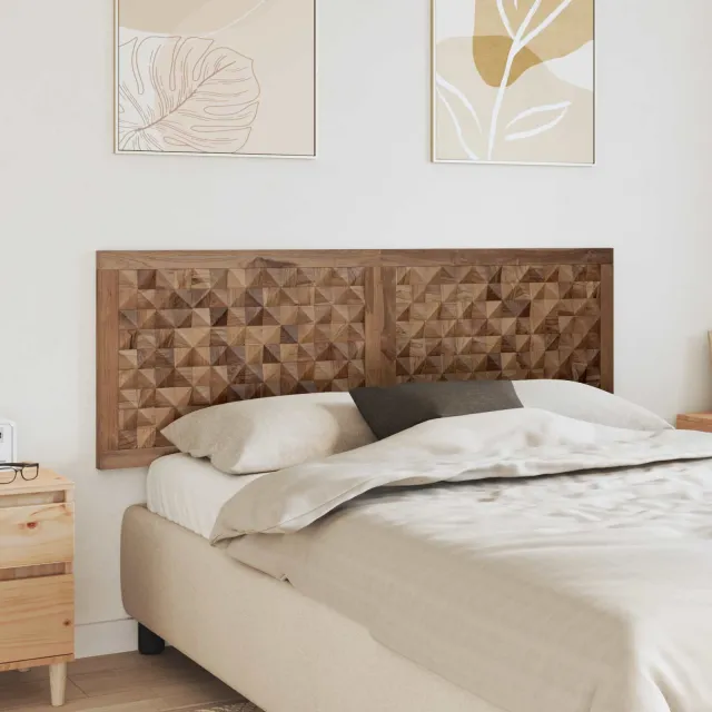 vidaXL Bed Hoofdbord Naturel Massief Teakhout Bruin