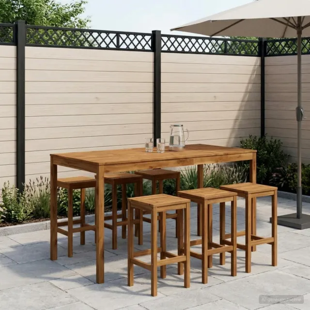 vidaXL Tuinbar Tafel LAREN Naturel 196 x 100 x 105 cm, foto 2