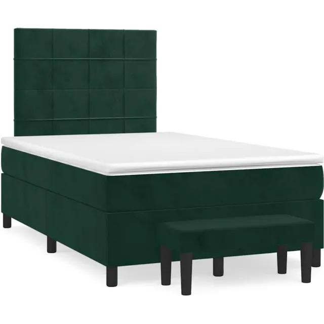 vidaXL Boxspring met matras fluweel donkergroen 120x190 cm groen