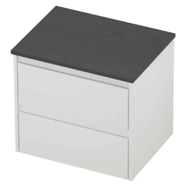 Proline Deck Badmeubelset Hardsteen Symmetrisch 60x46x55 cm Blue Stone Mat Wit