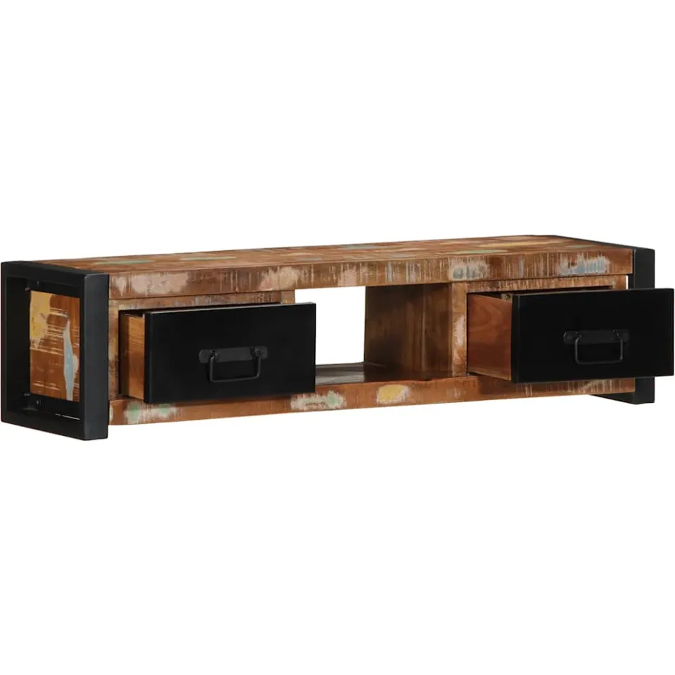 vidaXL Tv-meubel 100x30x25 cm massief gerecycled hout bruin, foto 2
